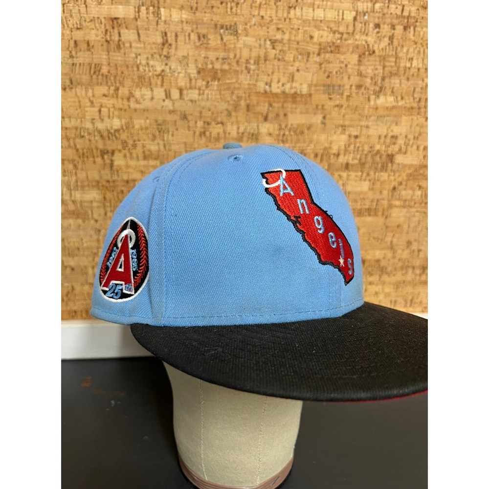 New Era 59FIFTY California Angels 25th Anniversary Fitted Hat 7 3/8 Light Blue